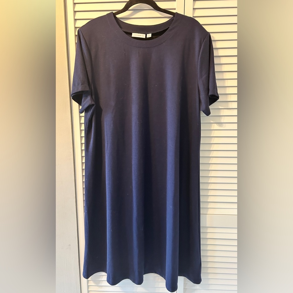 Susan Graver Navy Blue Midi Dress